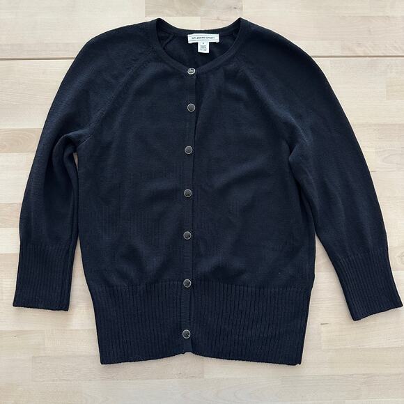 St John Sweater Womens P Santana Knit Button Front Cardigan Old Money Minimalist - Picture 4 of 9